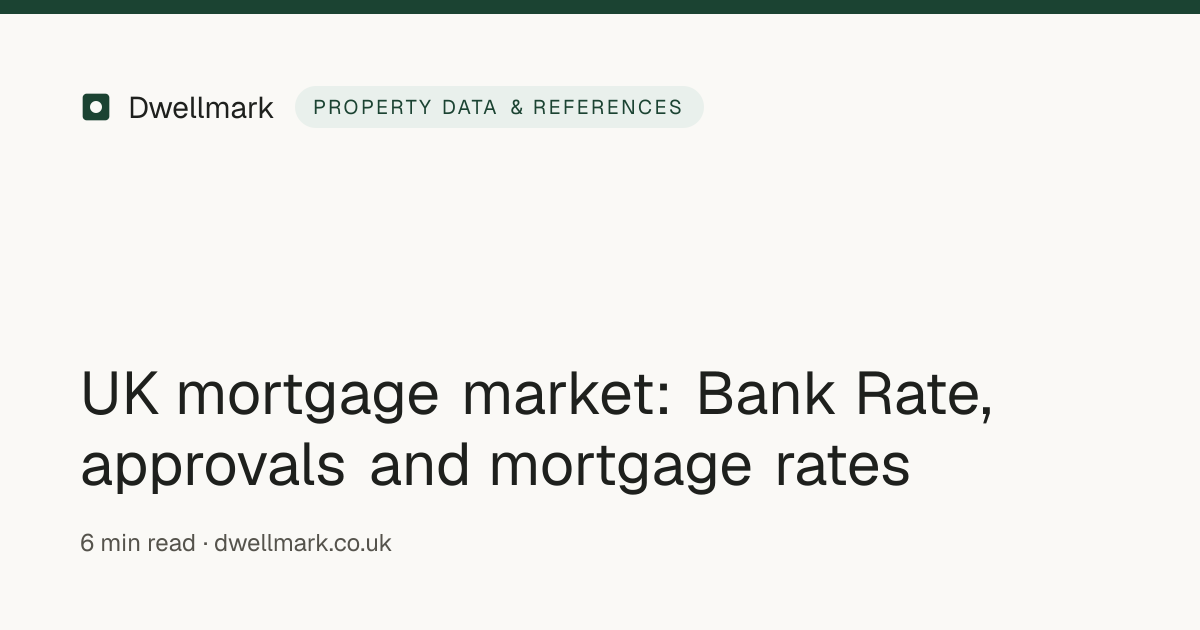 UK mortgage market: Bank Rate, approvals and rates | Dwellmark